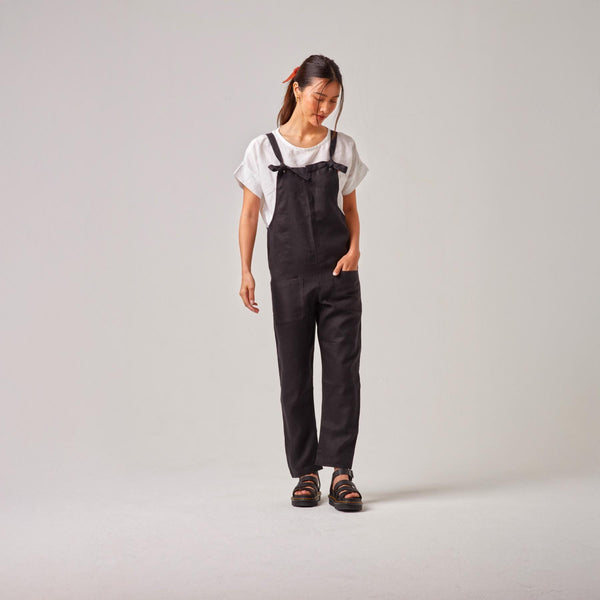 Ottilie Black Linen Jumpsuit