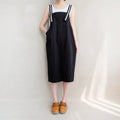 Grace Black Cotton Tunic Midi Pinafore Dress — The Clothing Closet