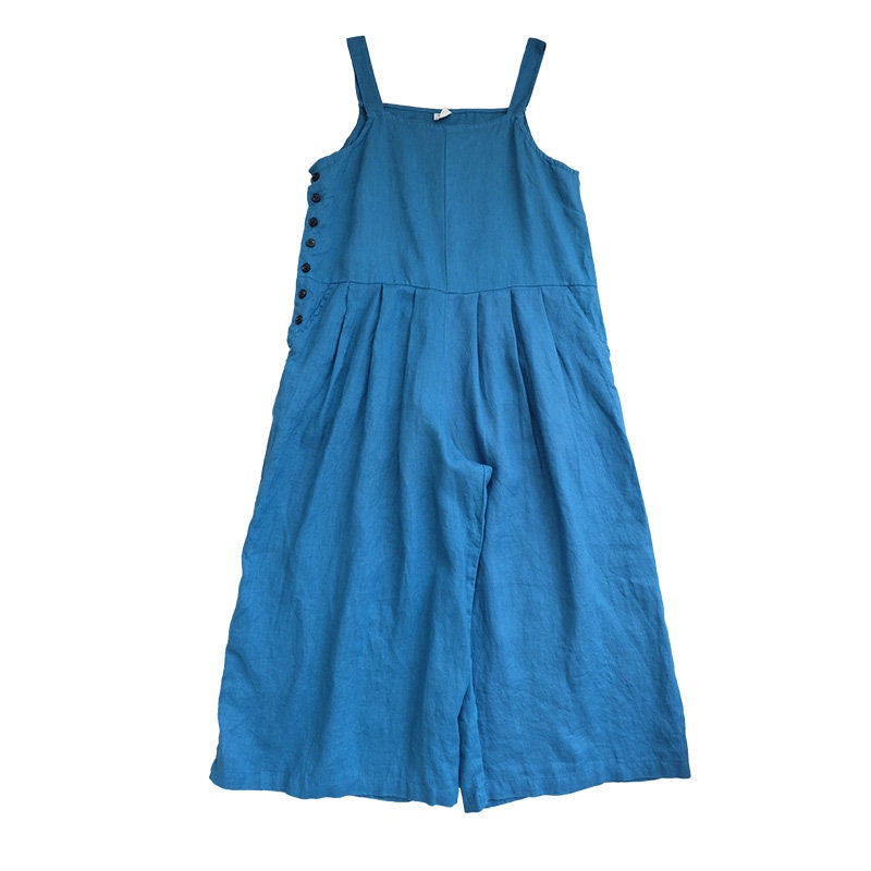 Daisy Red Linen Jumpsuit — view 5