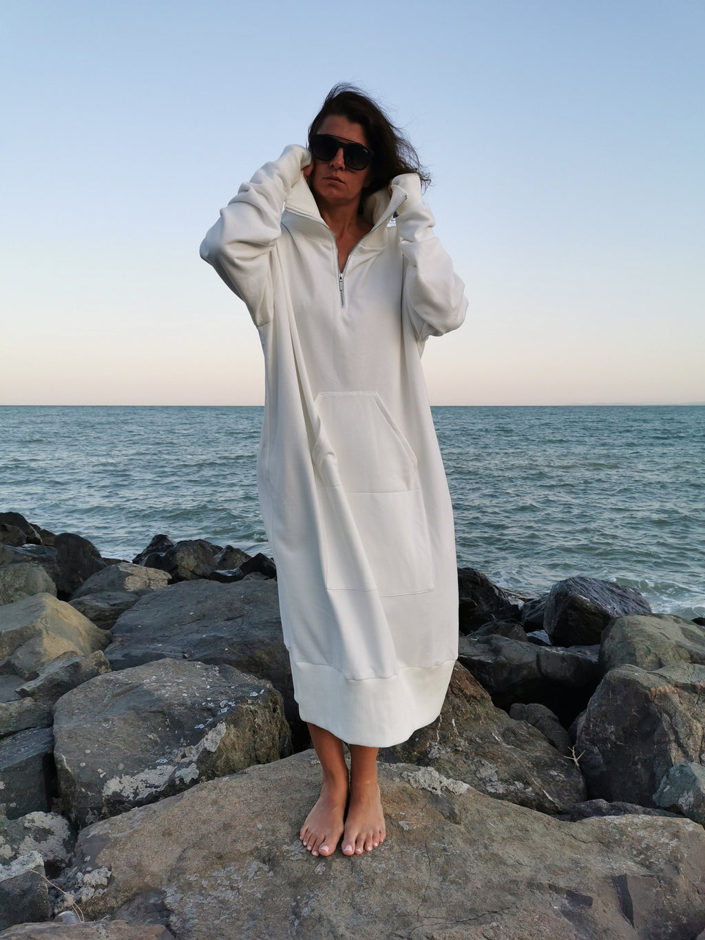 Aria White Cotton Shirt Dress — view 4