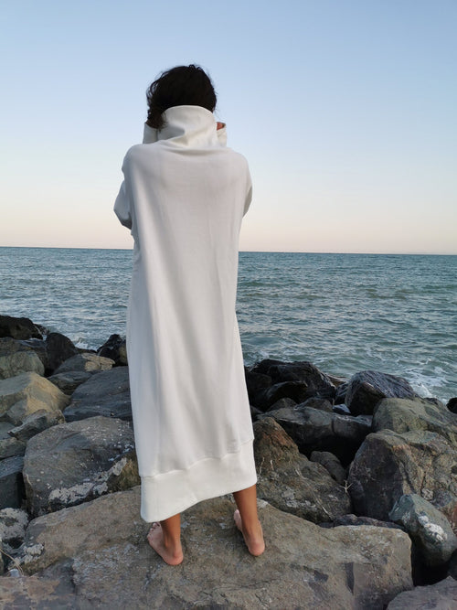 Aria White Cotton Shirt Dress — The Clothing Closet