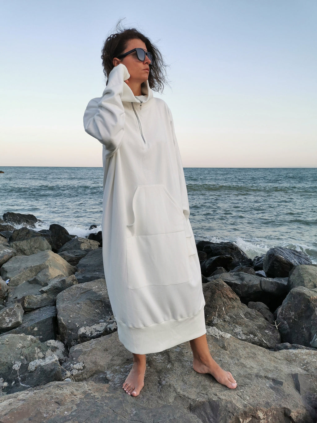 Aria White Cotton Shirt Dress — view 6