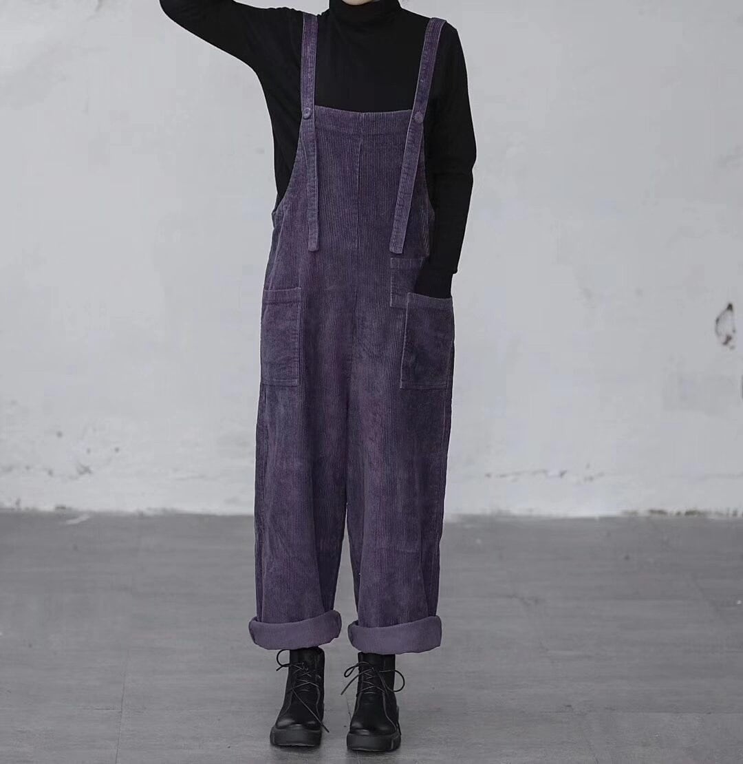 Elsie Purple Corduroy Jumpsuit — The Clothing Closet