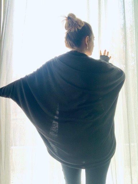 Inez Black Wool Cardigan — view 2