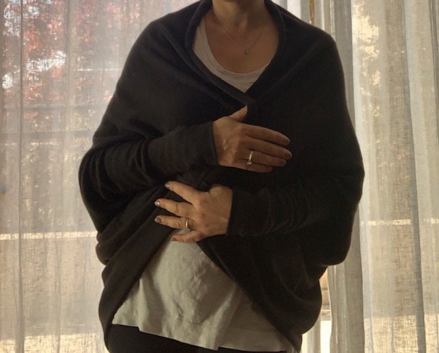 Inez Black Wool Cardigan — view 3