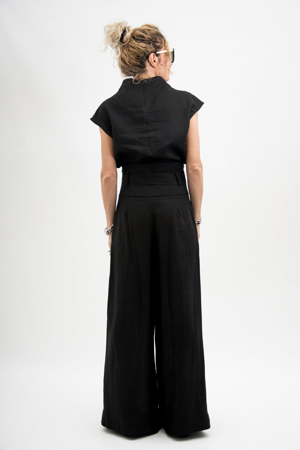 Ingrid Black Linen Blouse — view 5