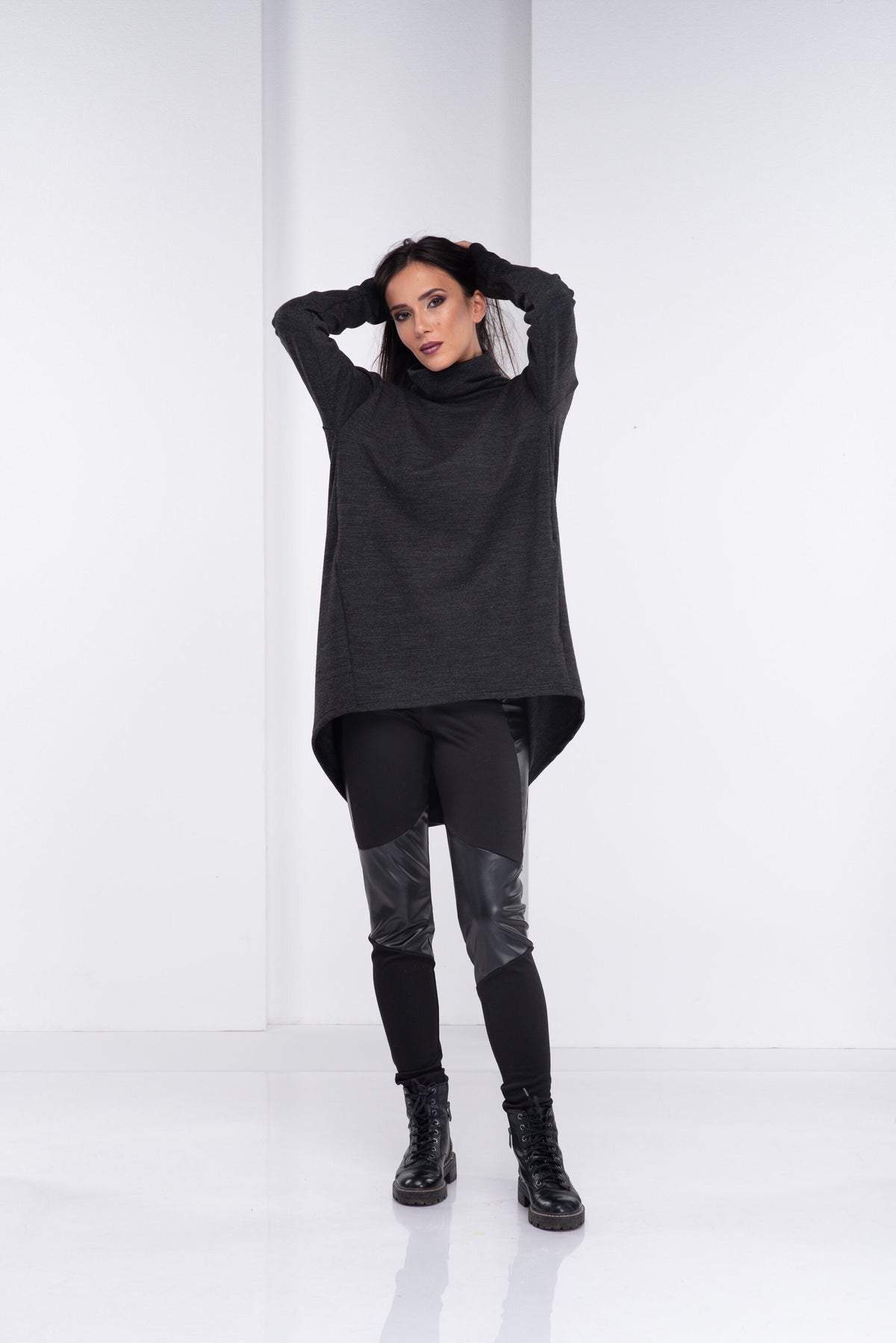 Kaia Black Wool Sweater — view 4