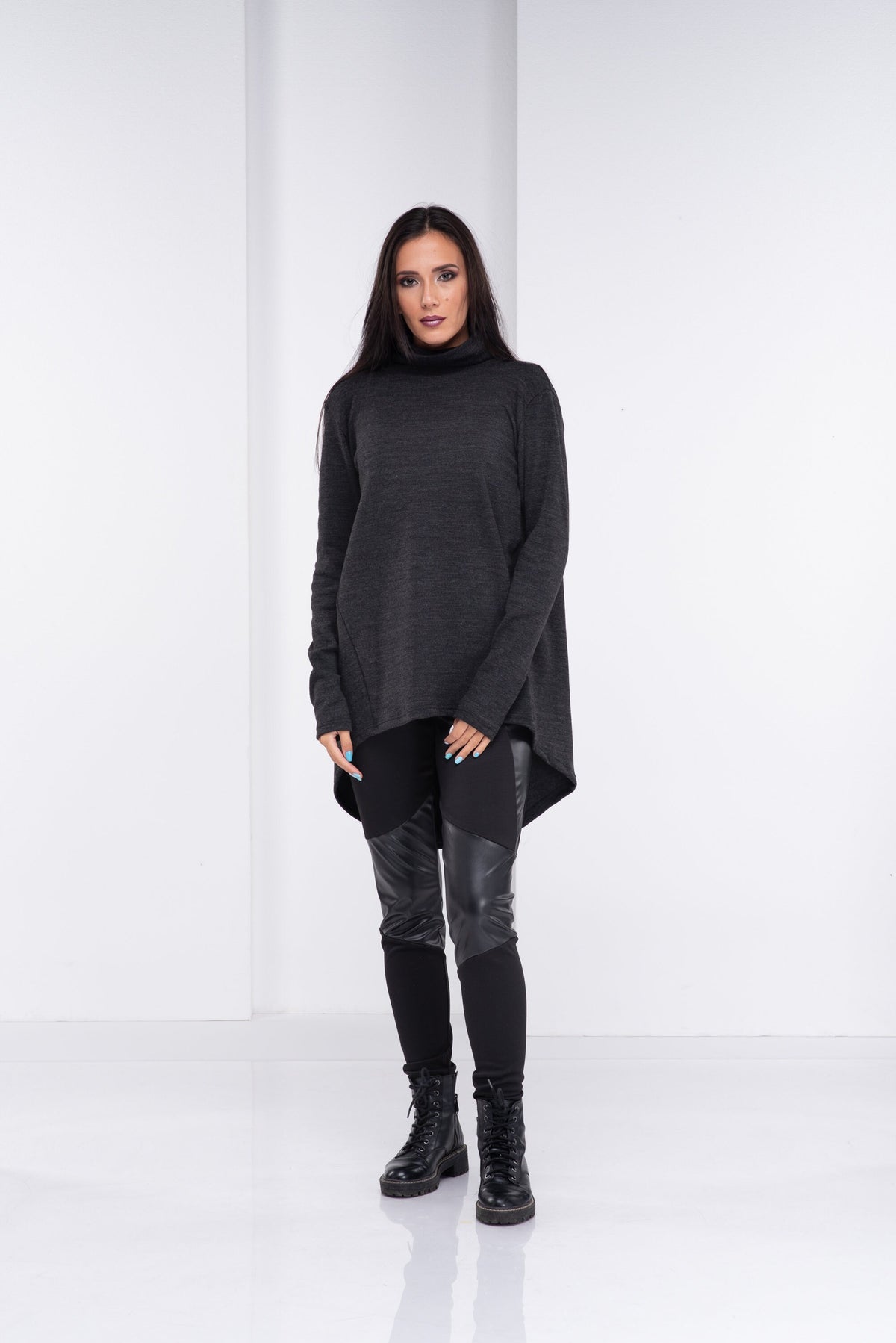 Kaia Black Wool Sweater — view 2