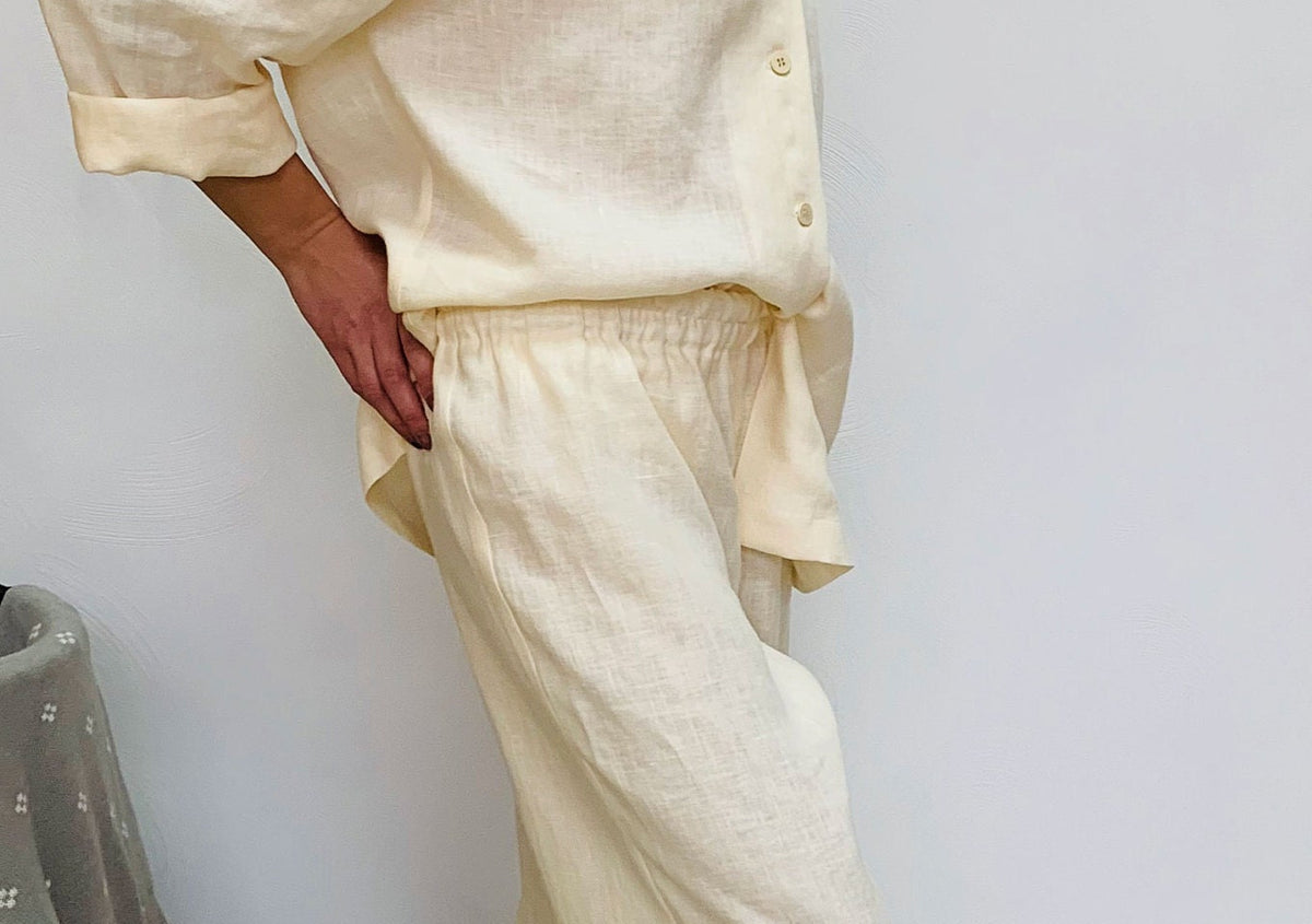 Fern Ivory Linen Pants — view 6
