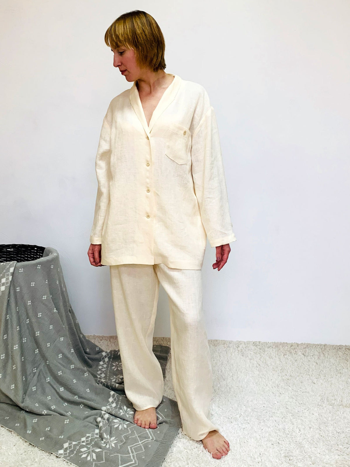 Fern Ivory Linen Pants — view 2