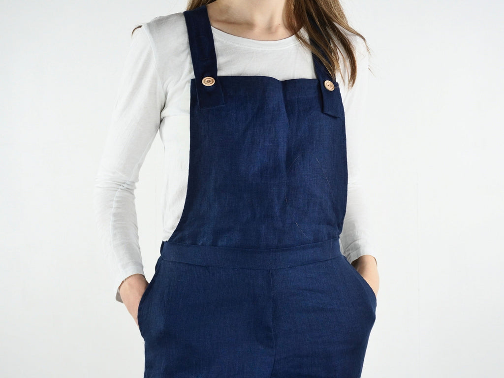 Fleur Navy Linen Jumpsuit — view 2