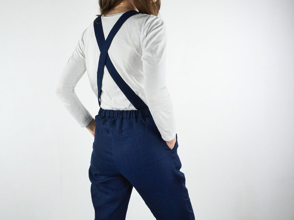Fleur Navy Linen Jumpsuit — view 3