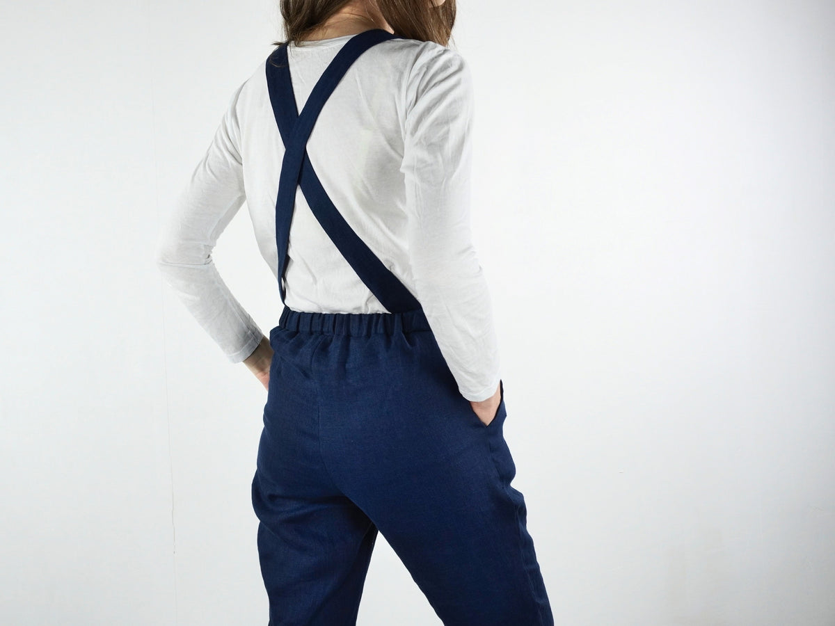 Fleur Navy Linen Jumpsuit — view 3