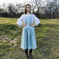 Bianca Green Linen Midi Pinafore Dress — The Clothing Closet