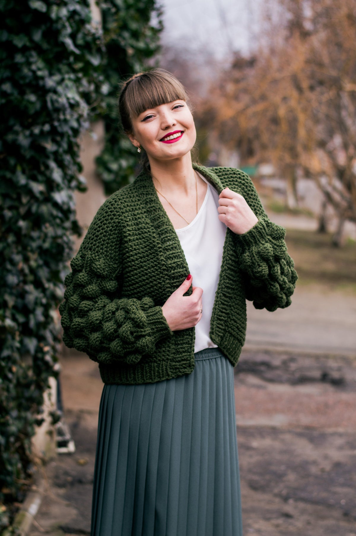 Willa Green Knit Cardigan — view 5