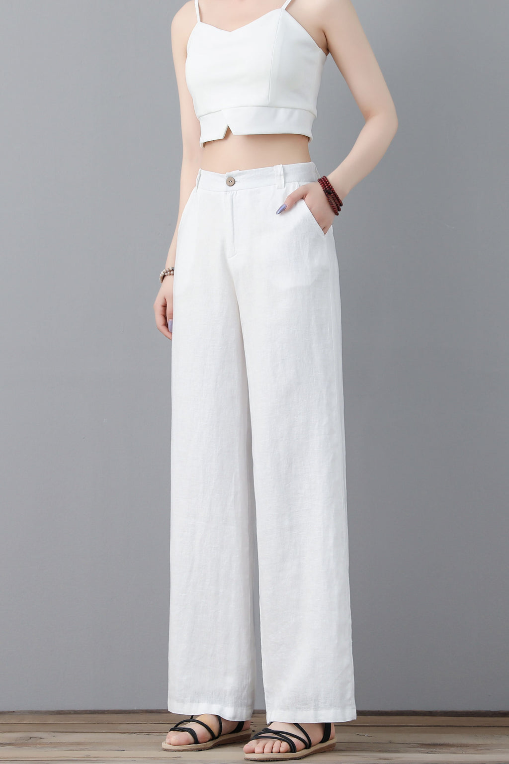 Neve White Linen Pants — view 5