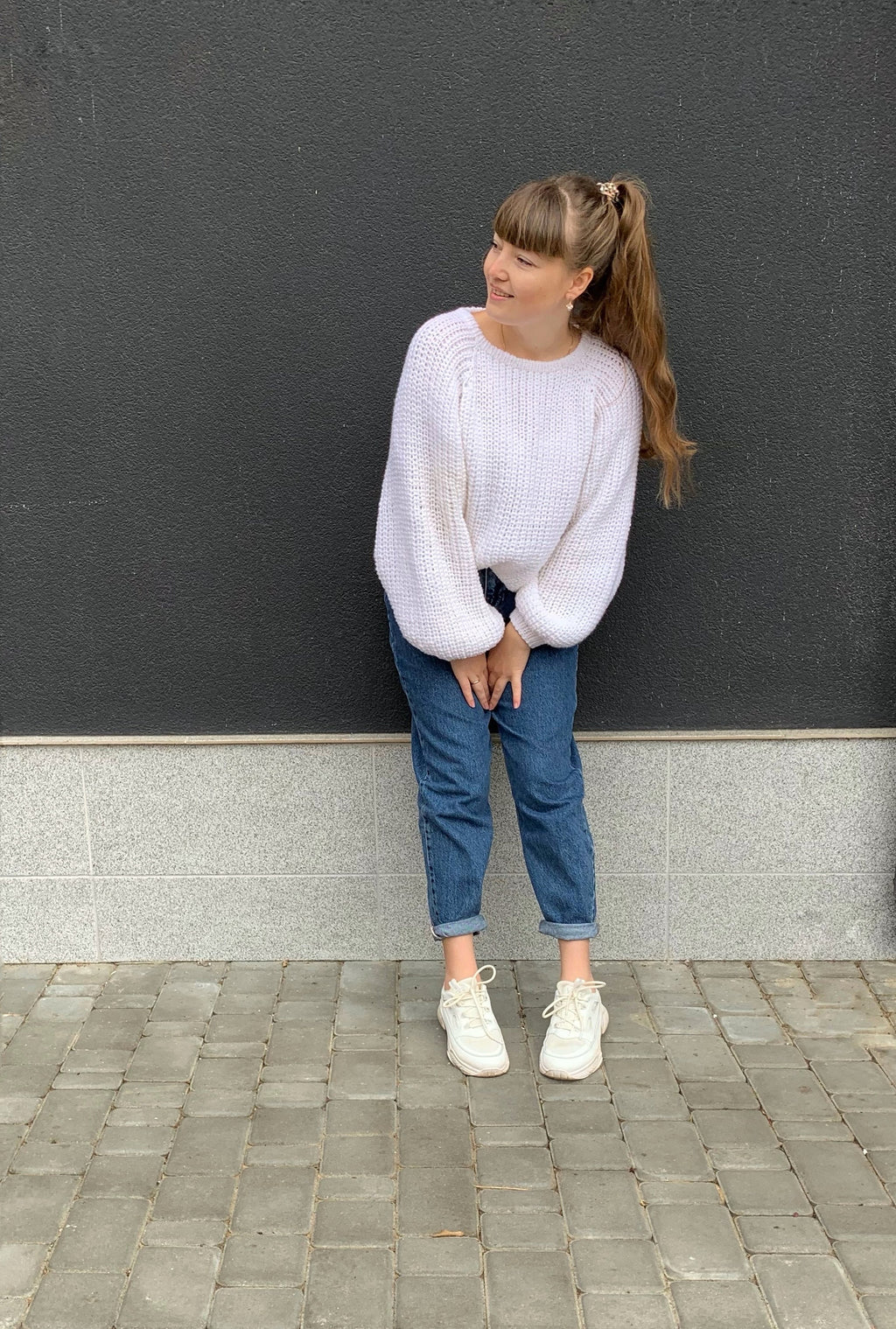 Juno White Wool Sweater — view 6
