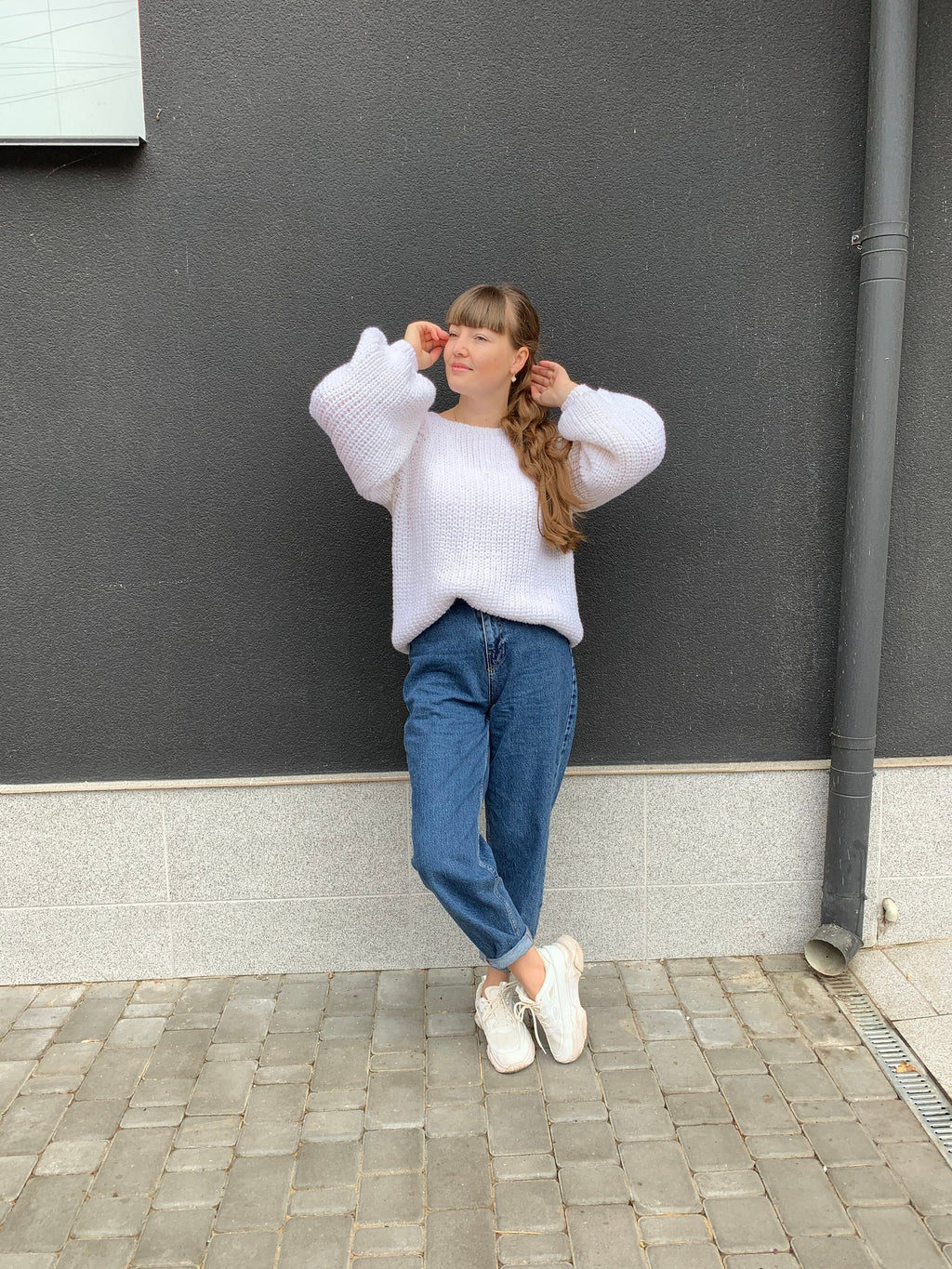 Juno White Wool Sweater — view 2
