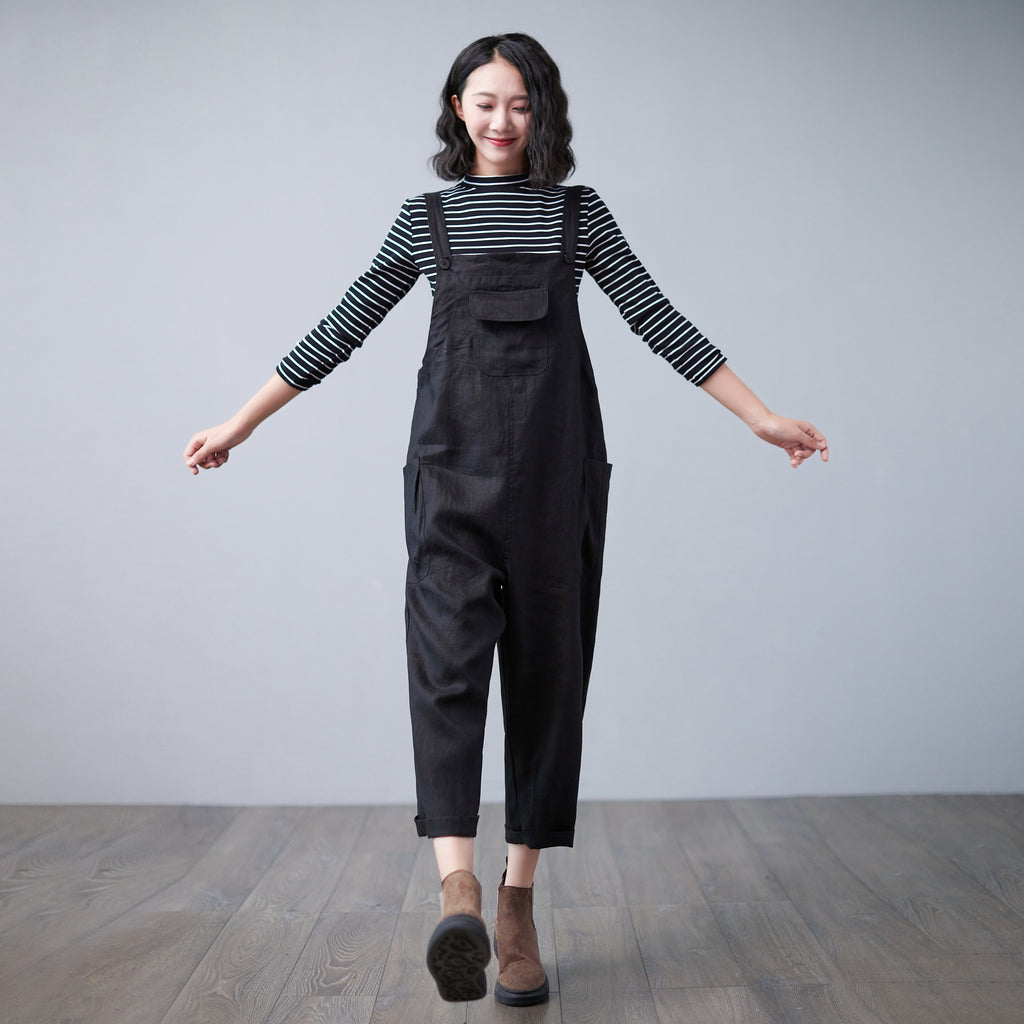 Liv Black Linen Jumpsuit — view 5