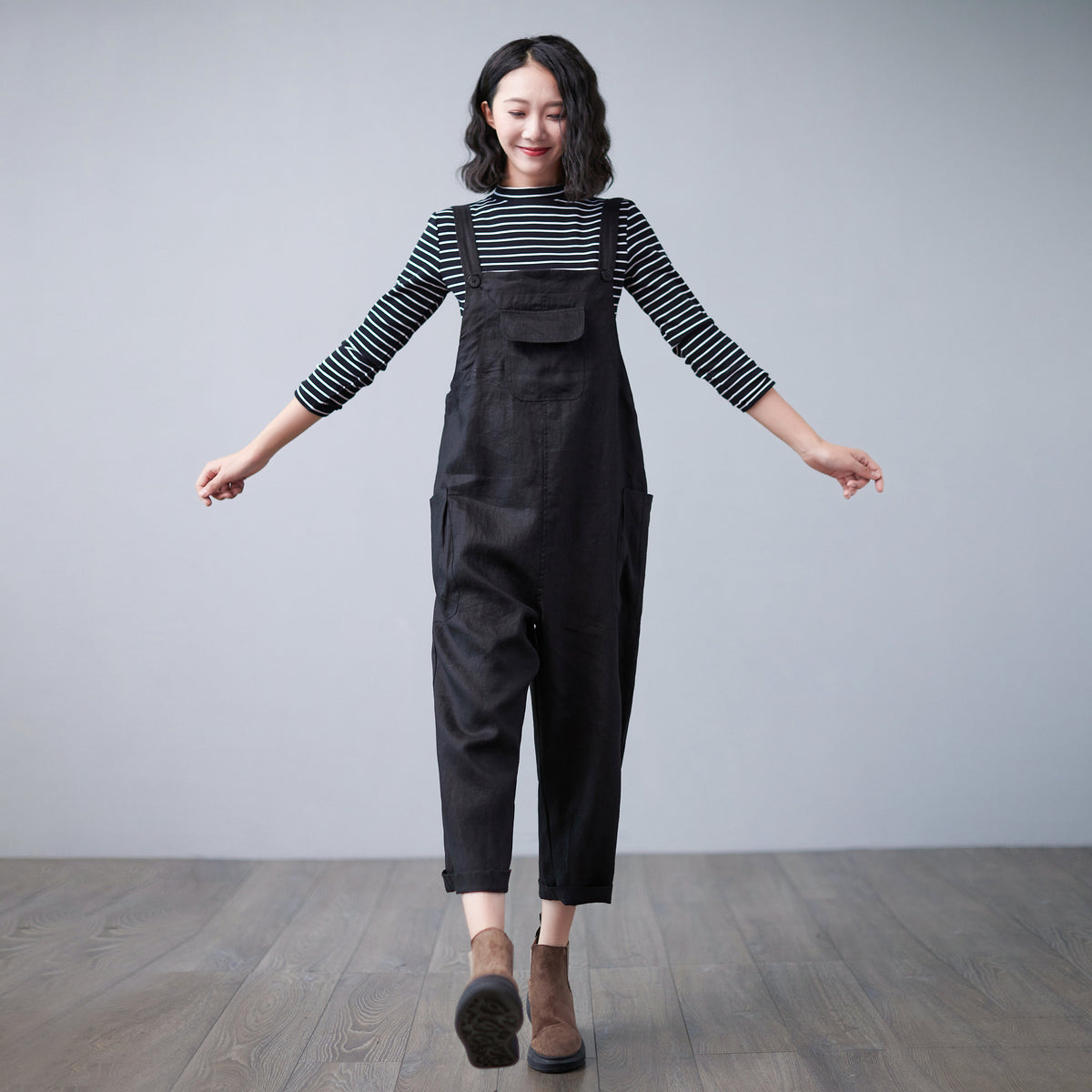 Liv Black Linen Jumpsuit — view 5
