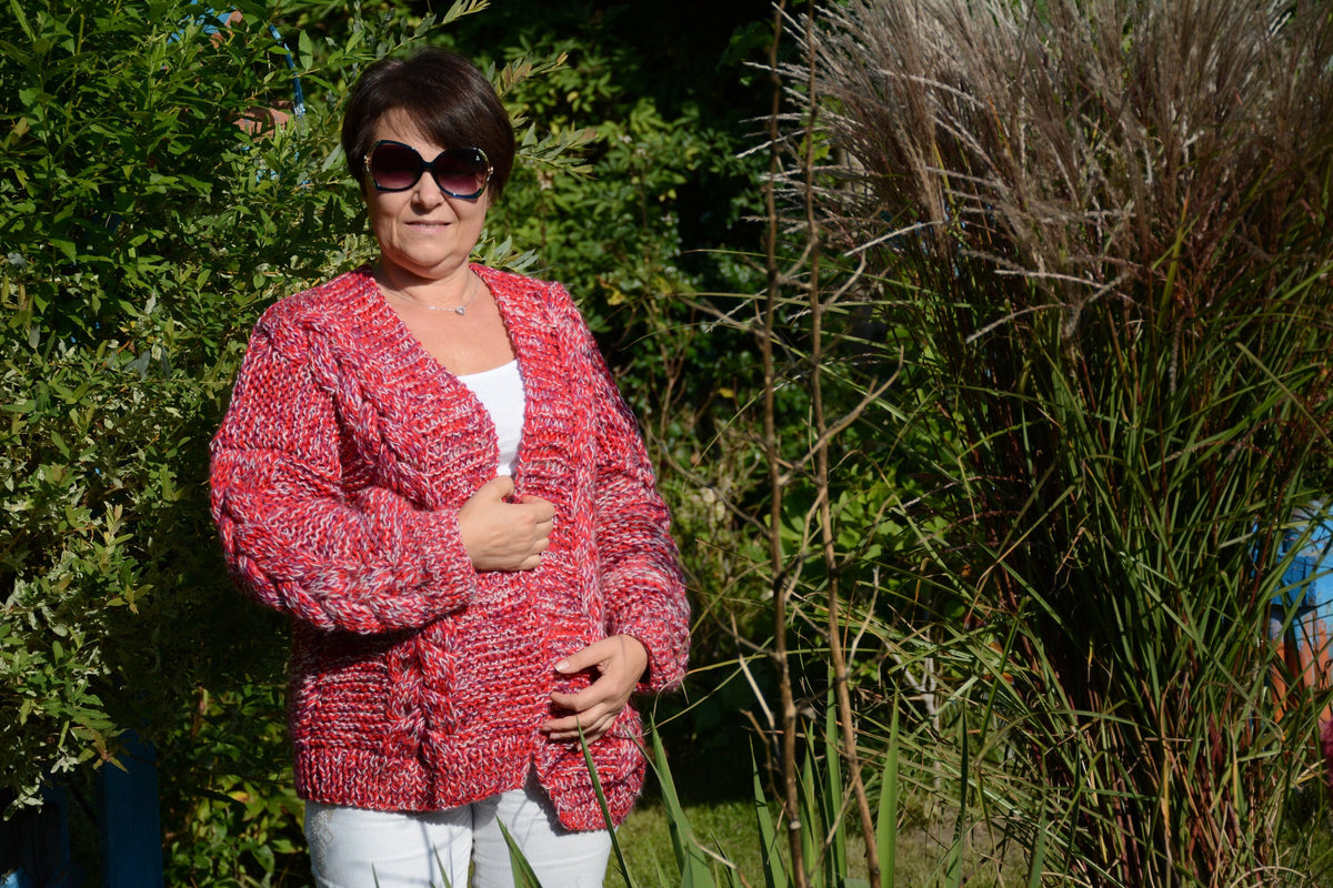 Gia Pink Wool Cardigan — view 2