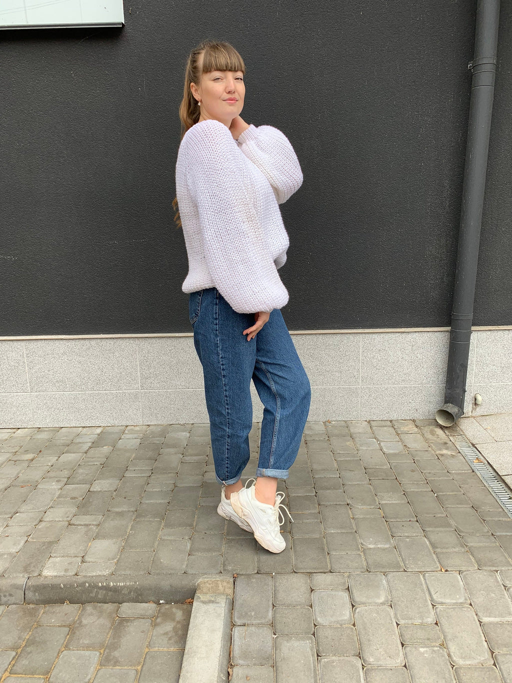 Juno White Wool Sweater — view 3
