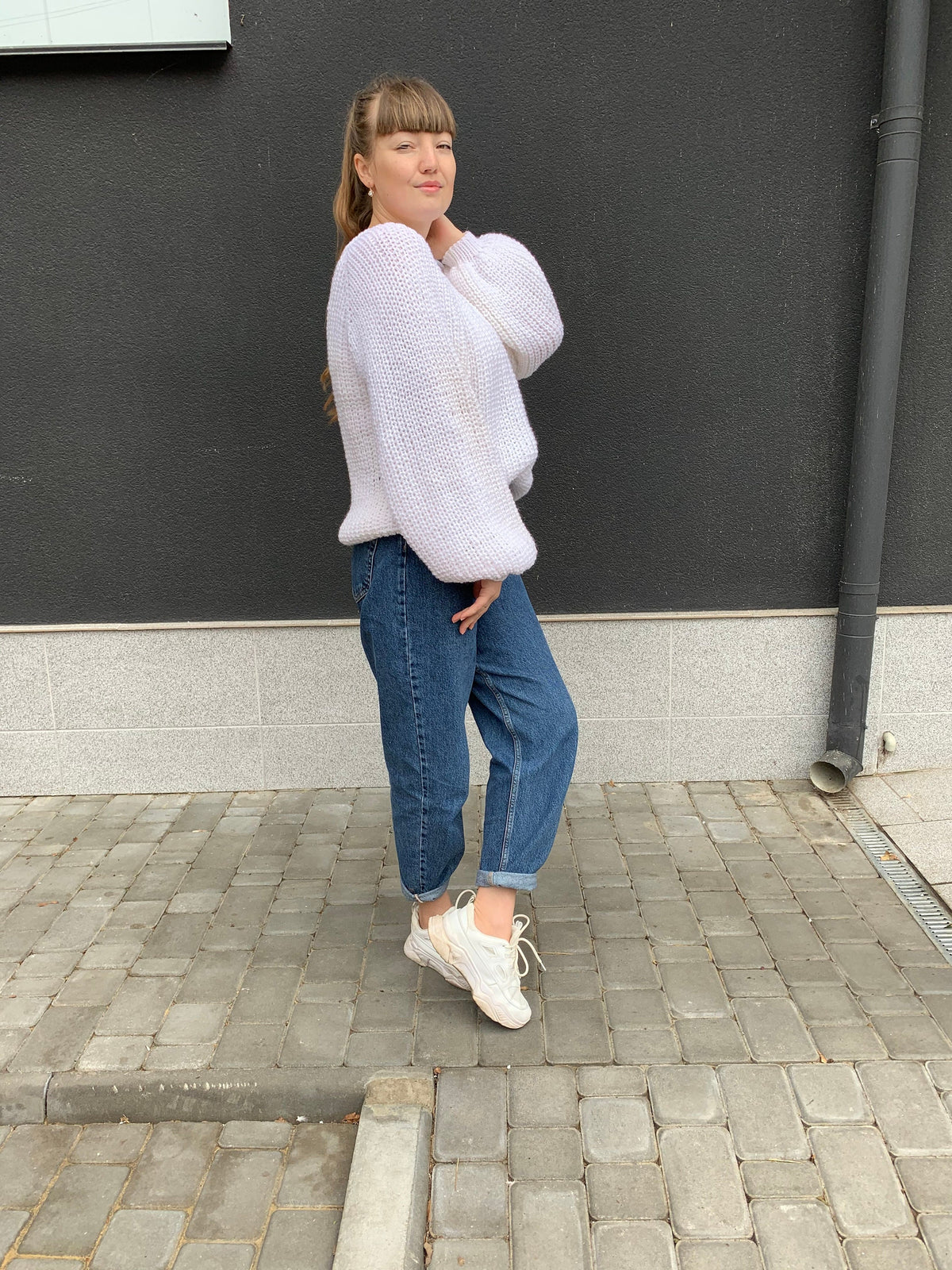 Juno White Wool Sweater — view 3