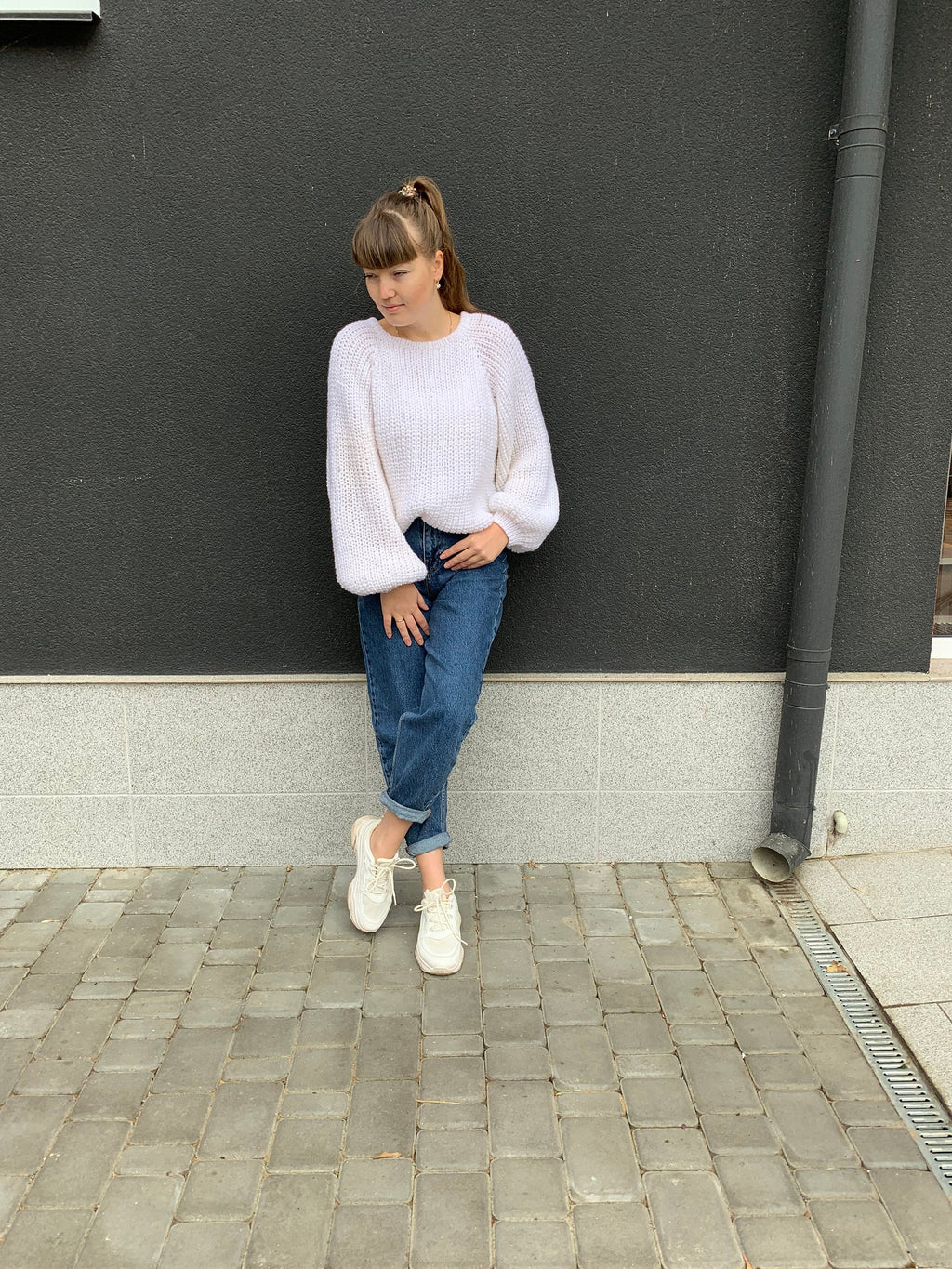 Juno White Wool Sweater — view 4