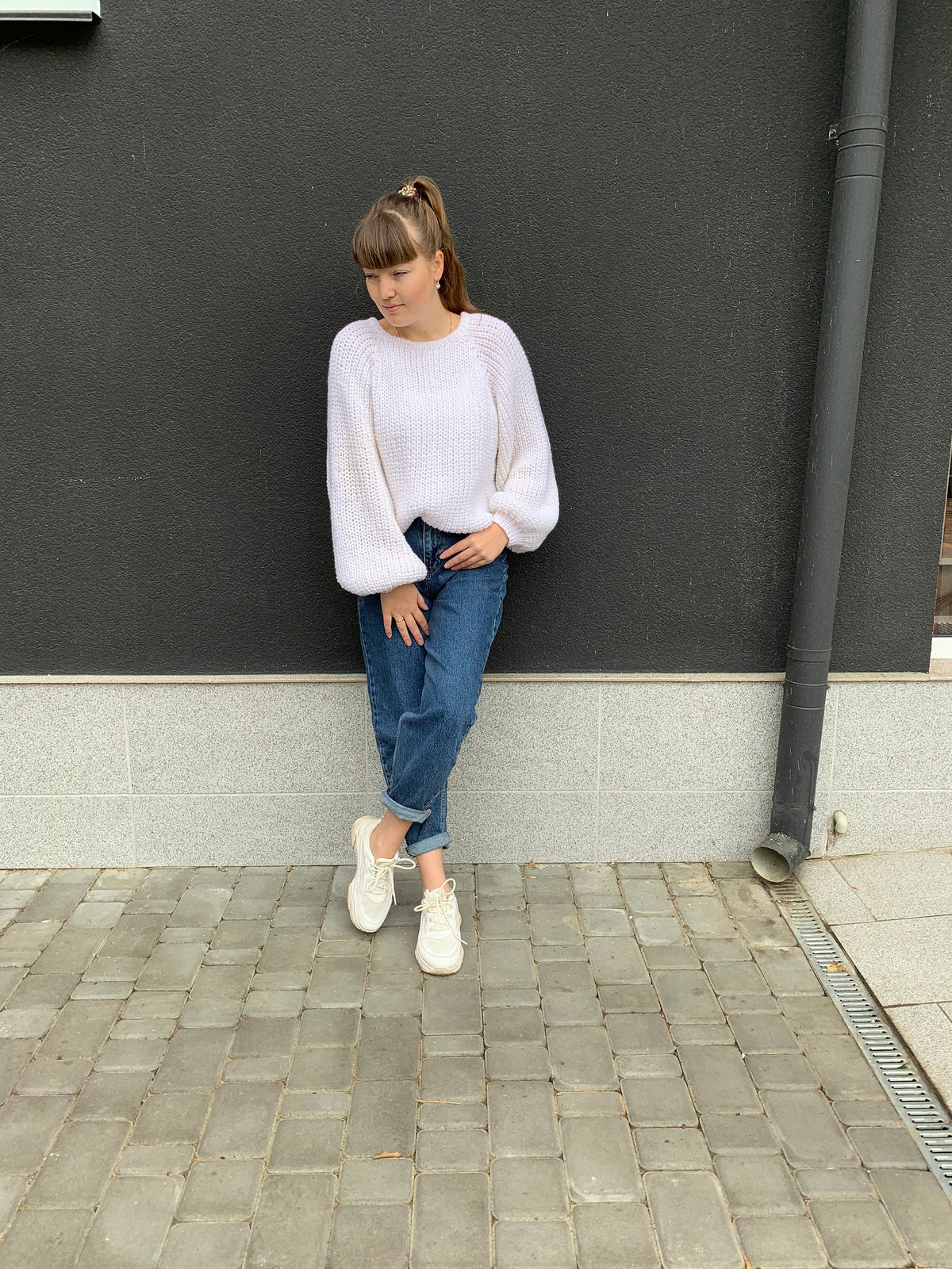 Juno White Wool Sweater — view 4