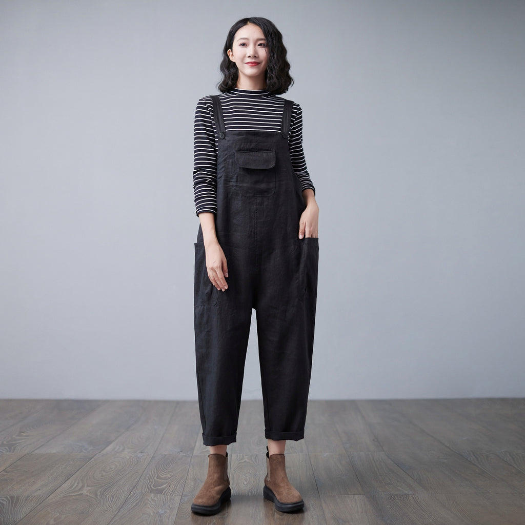 Liv Black Linen Jumpsuit — view 4