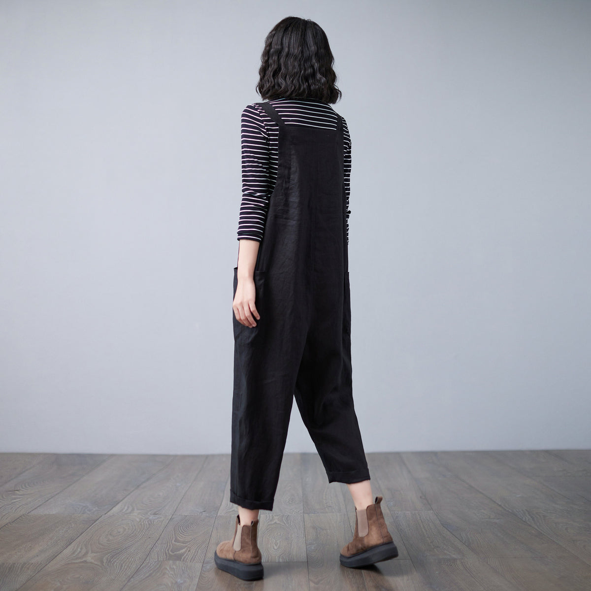 Liv Black Linen Jumpsuit — view 6