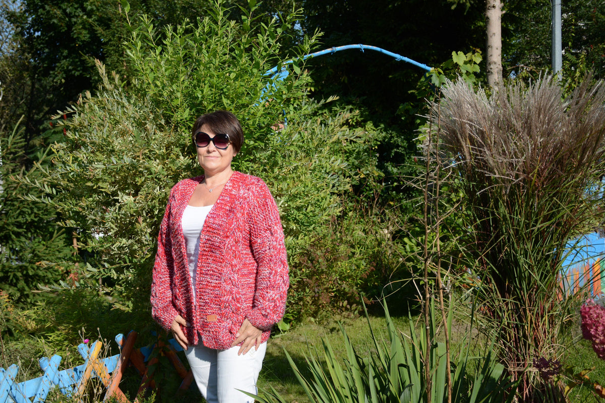 Gia Pink Wool Cardigan — view 4