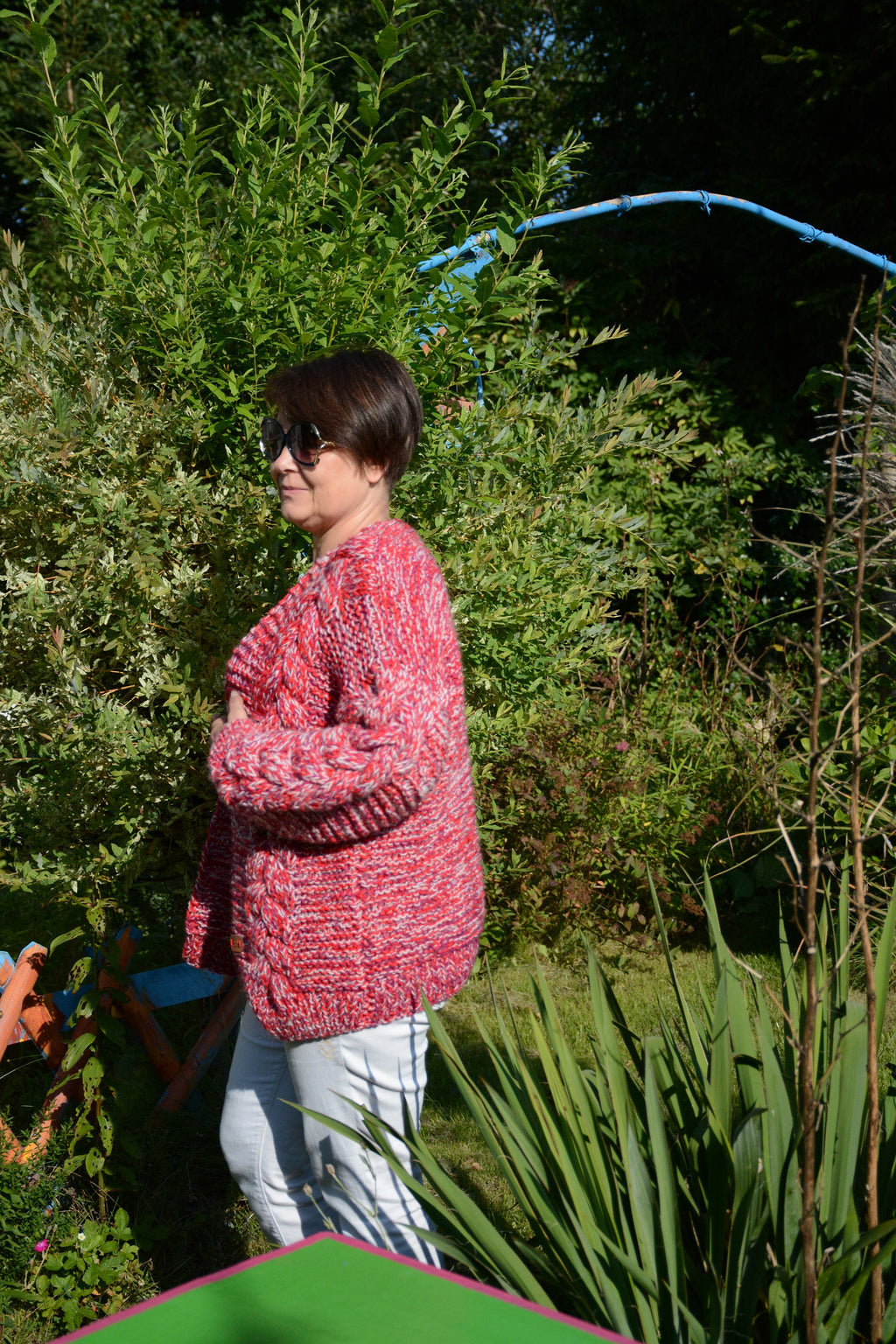 Gia Pink Wool Cardigan — view 5