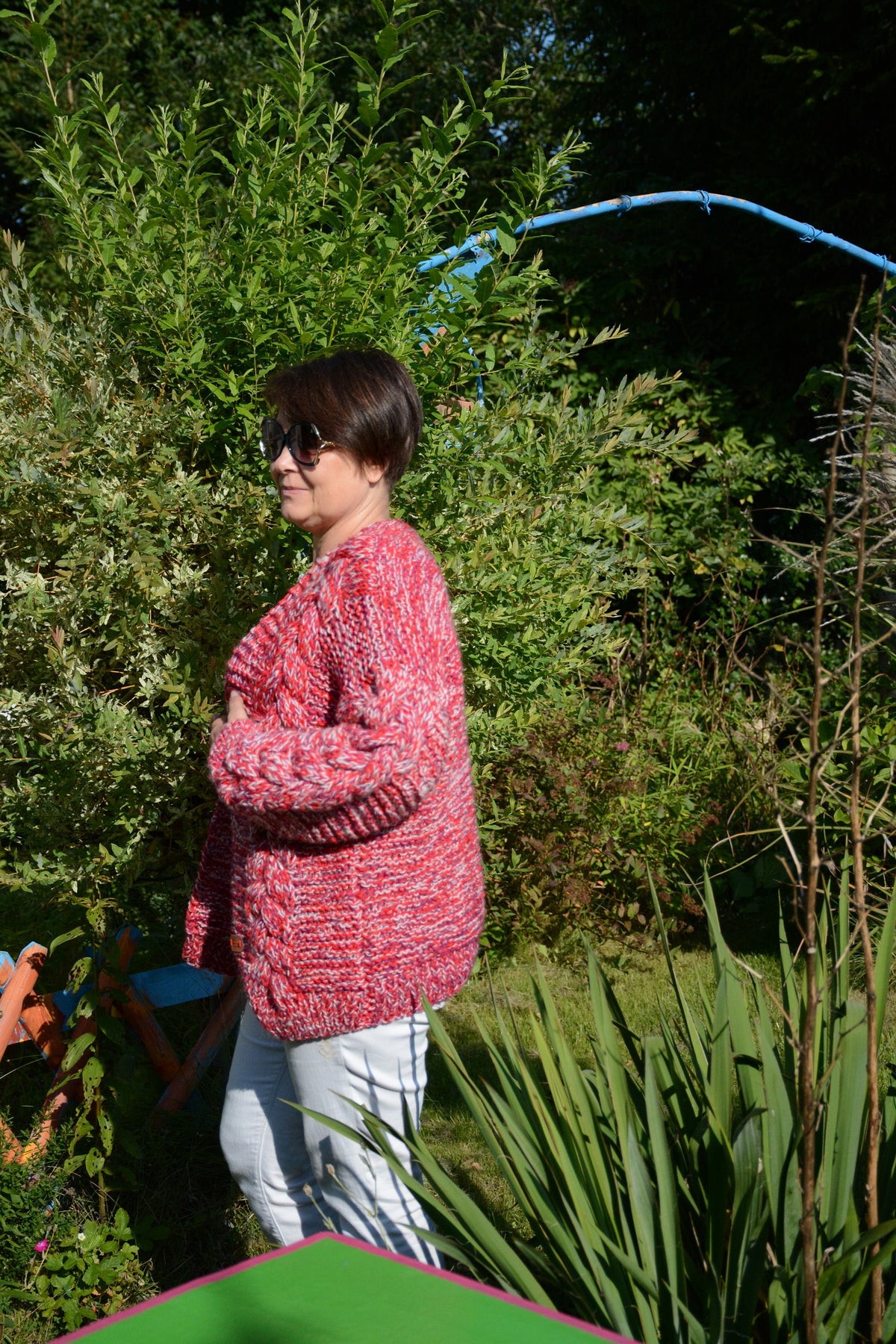Gia Pink Wool Cardigan — view 5