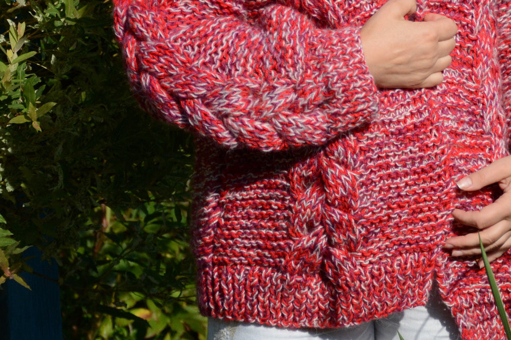 Gia Pink Wool Cardigan — view 3