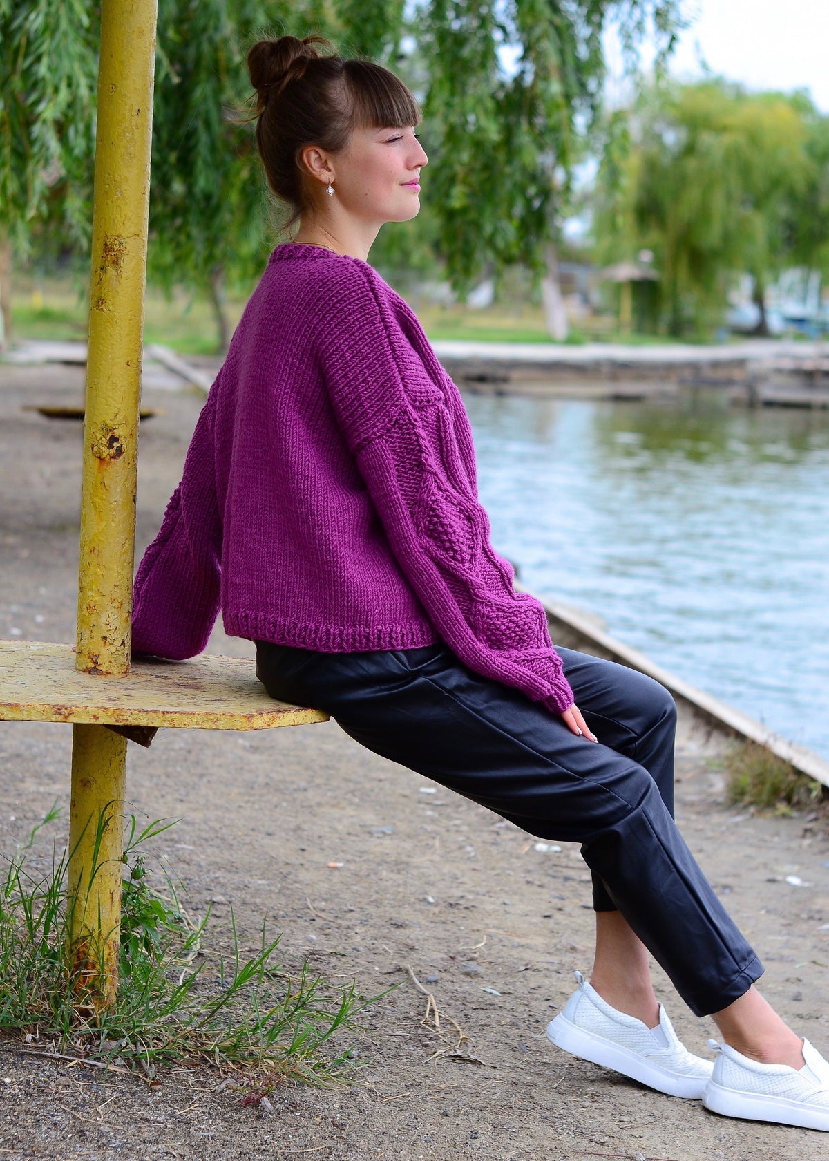 Kiki Purple Knit Cardigan — view 4