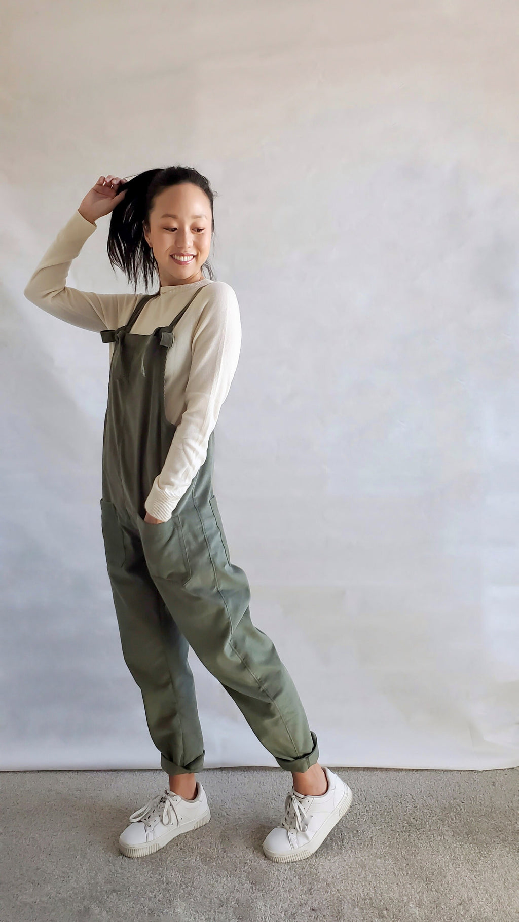 Jade Olive Corduroy Jumpsuit — view 3