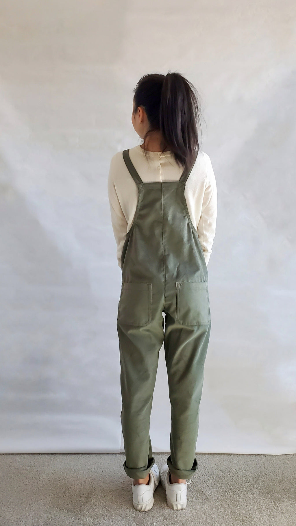 Jade Olive Corduroy Jumpsuit — view 4