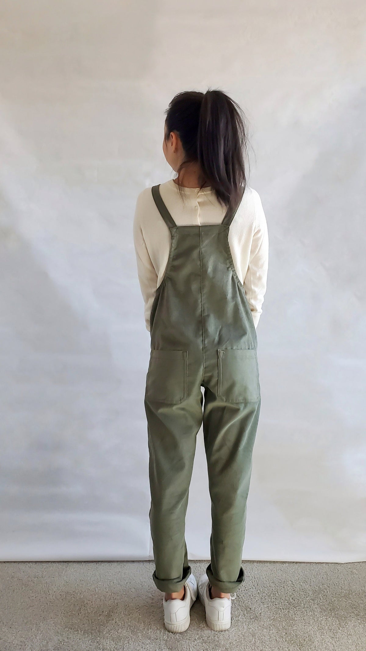 Jade Olive Corduroy Jumpsuit — view 4
