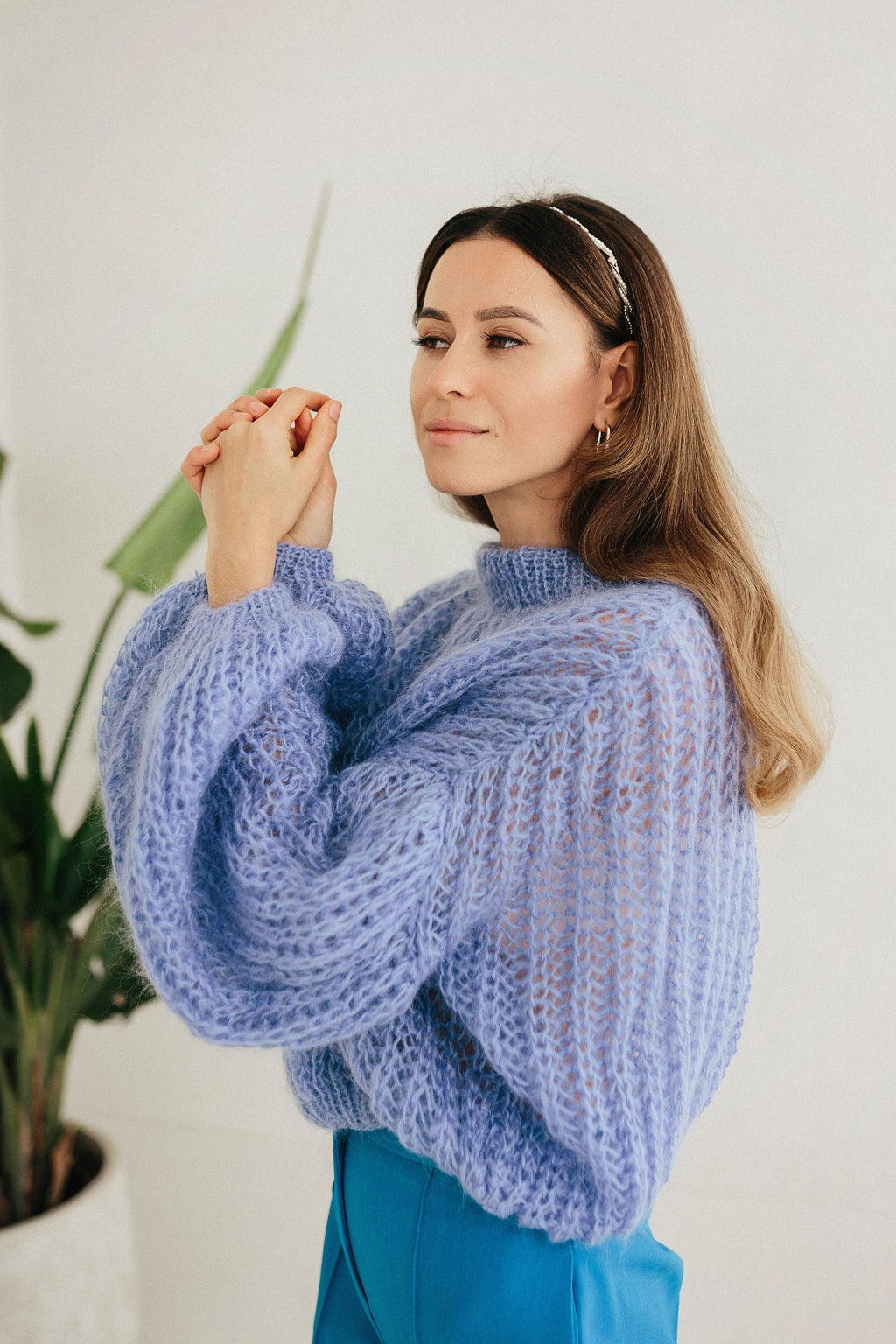 Sadie Blue Wool Cardigan — view 6