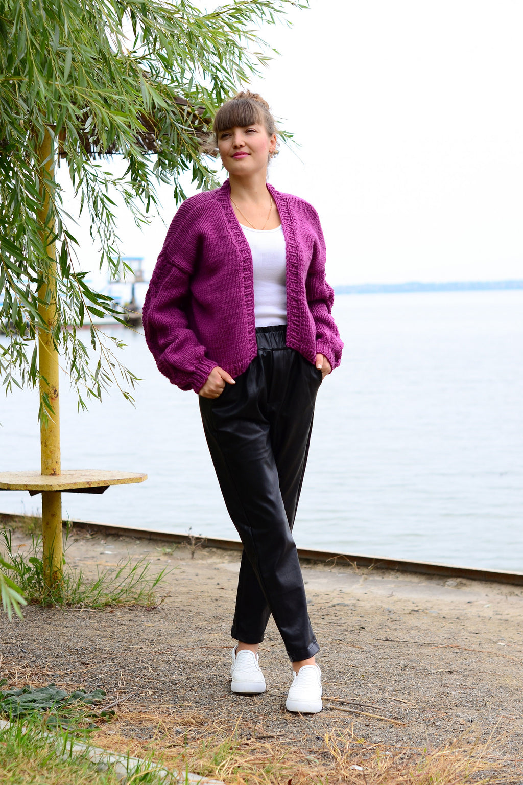 Kiki Purple Knit Cardigan — view 6