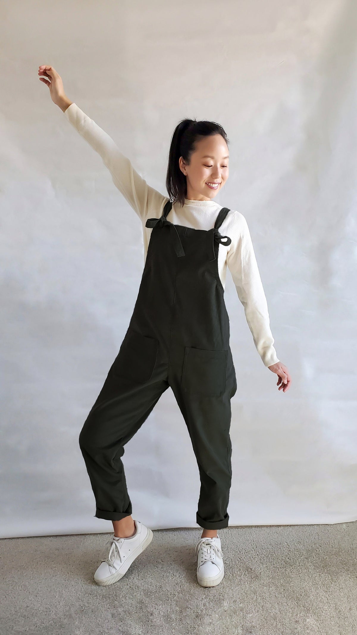 Jade Olive Corduroy Jumpsuit — view 5