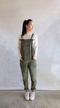 Jade Olive Corduroy Jumpsuit — The Clothing Closet