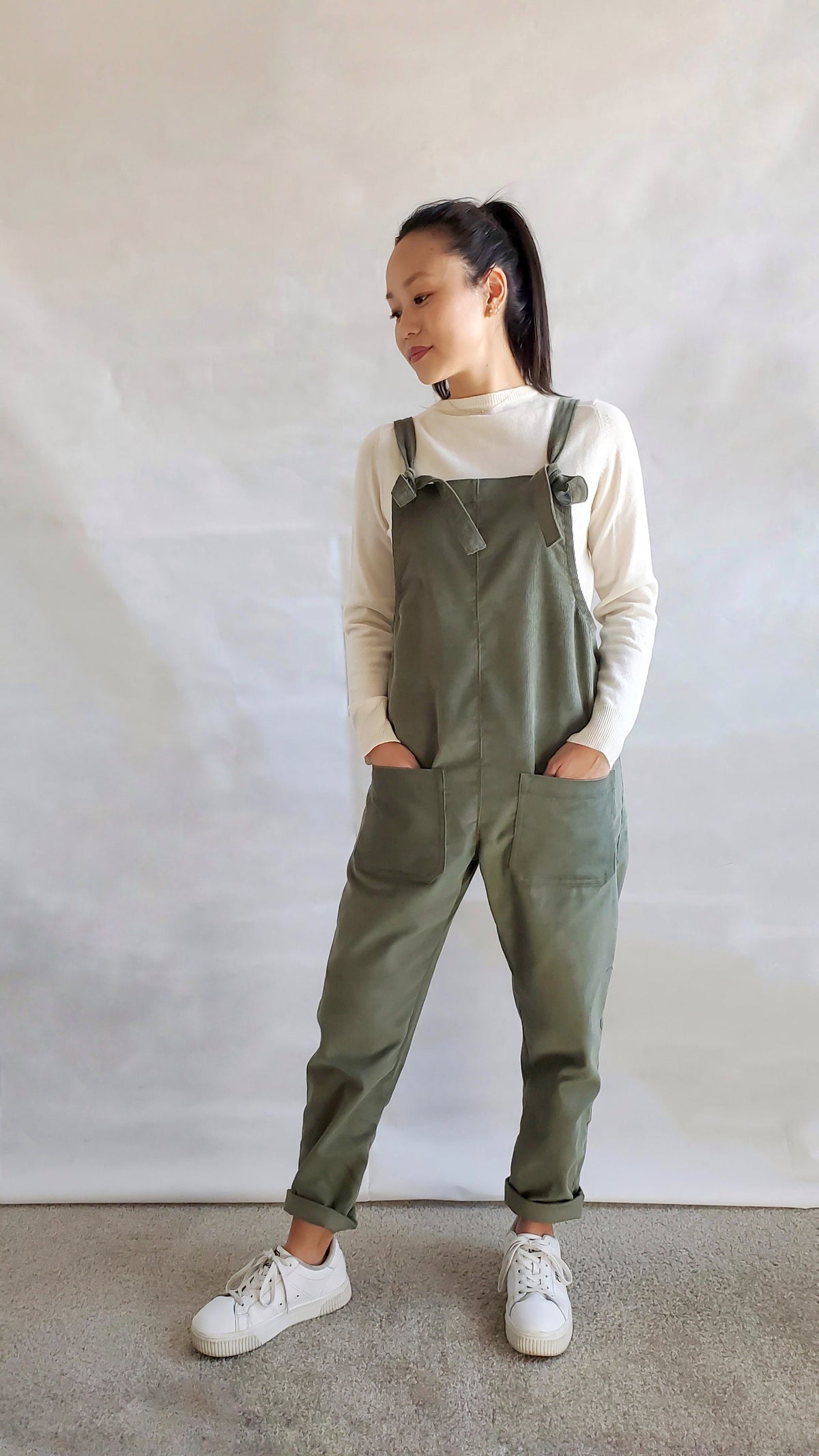Jade Olive Corduroy Jumpsuit — view 2