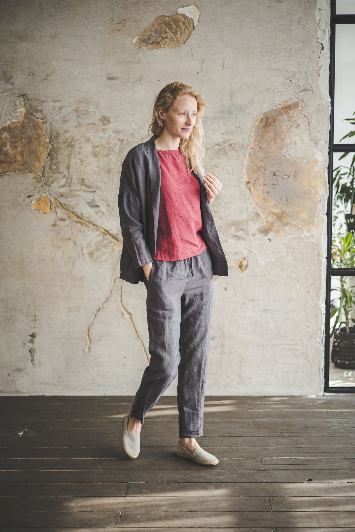 Margot Pink Linen Blouse — view 6