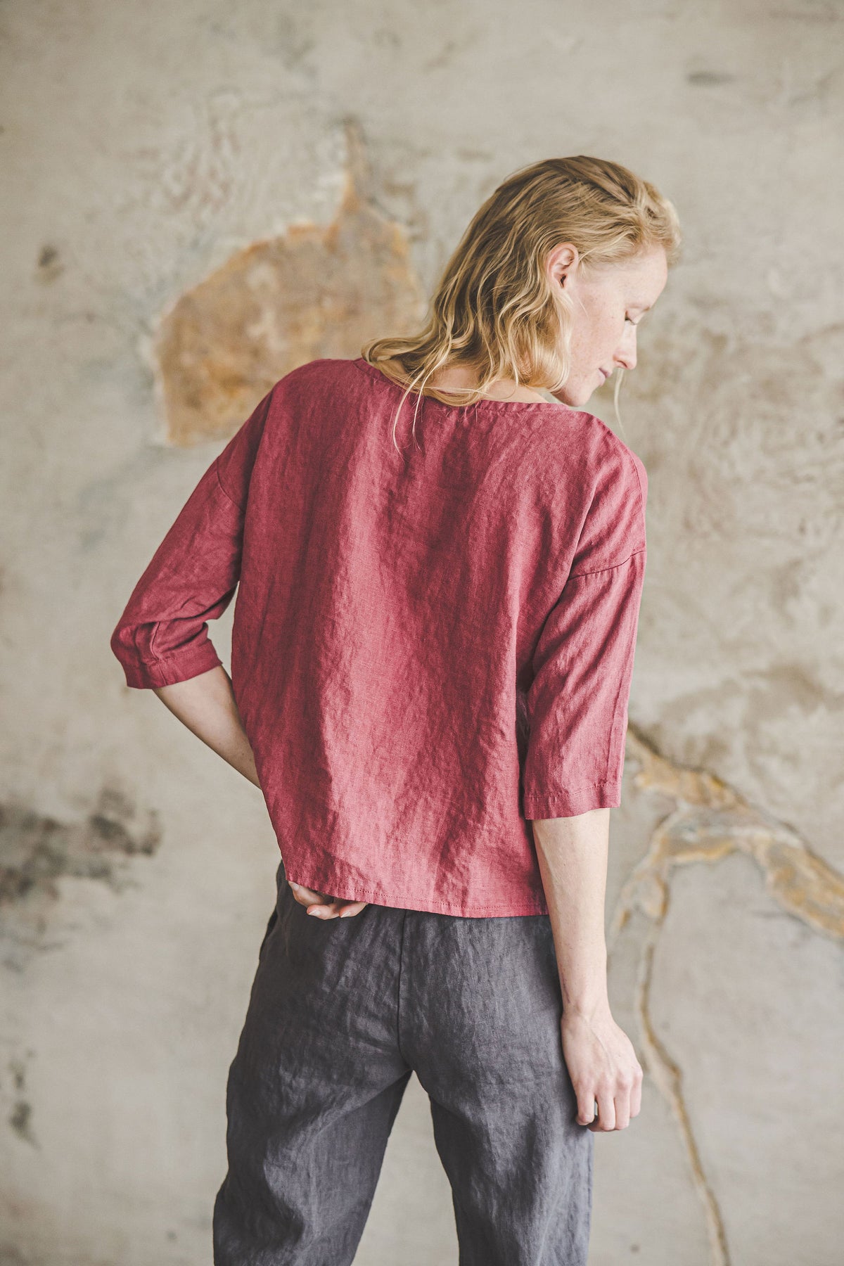 Margot Pink Linen Blouse — view 2