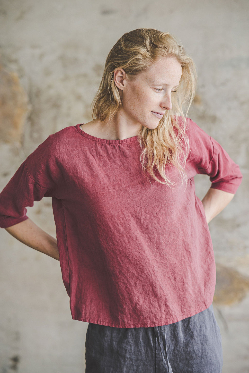 Margot Pink Linen Blouse — view 3