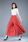 Lena Orange Linen Pants — The Clothing Closet