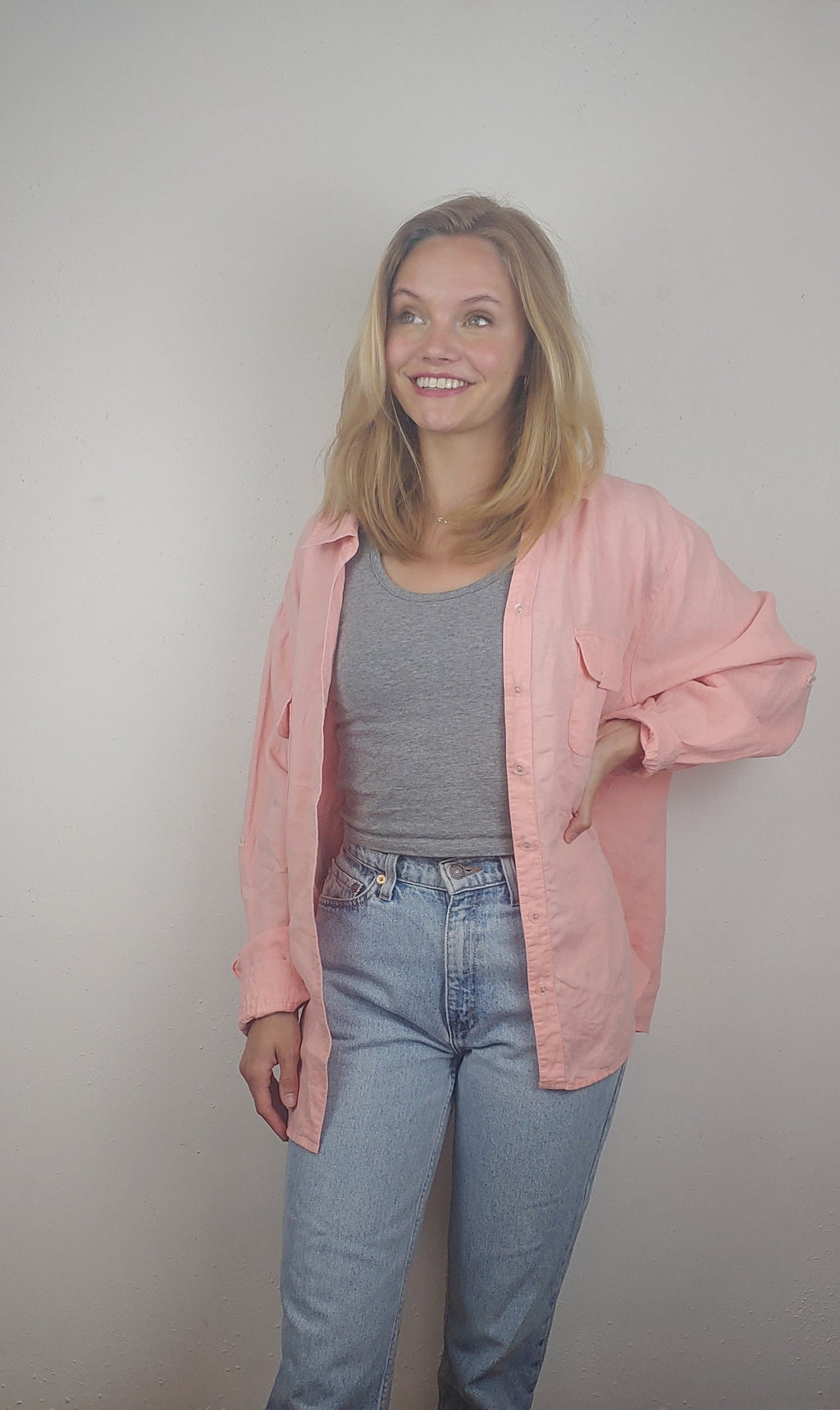 Lotte Pink Linen Blouse — view 3