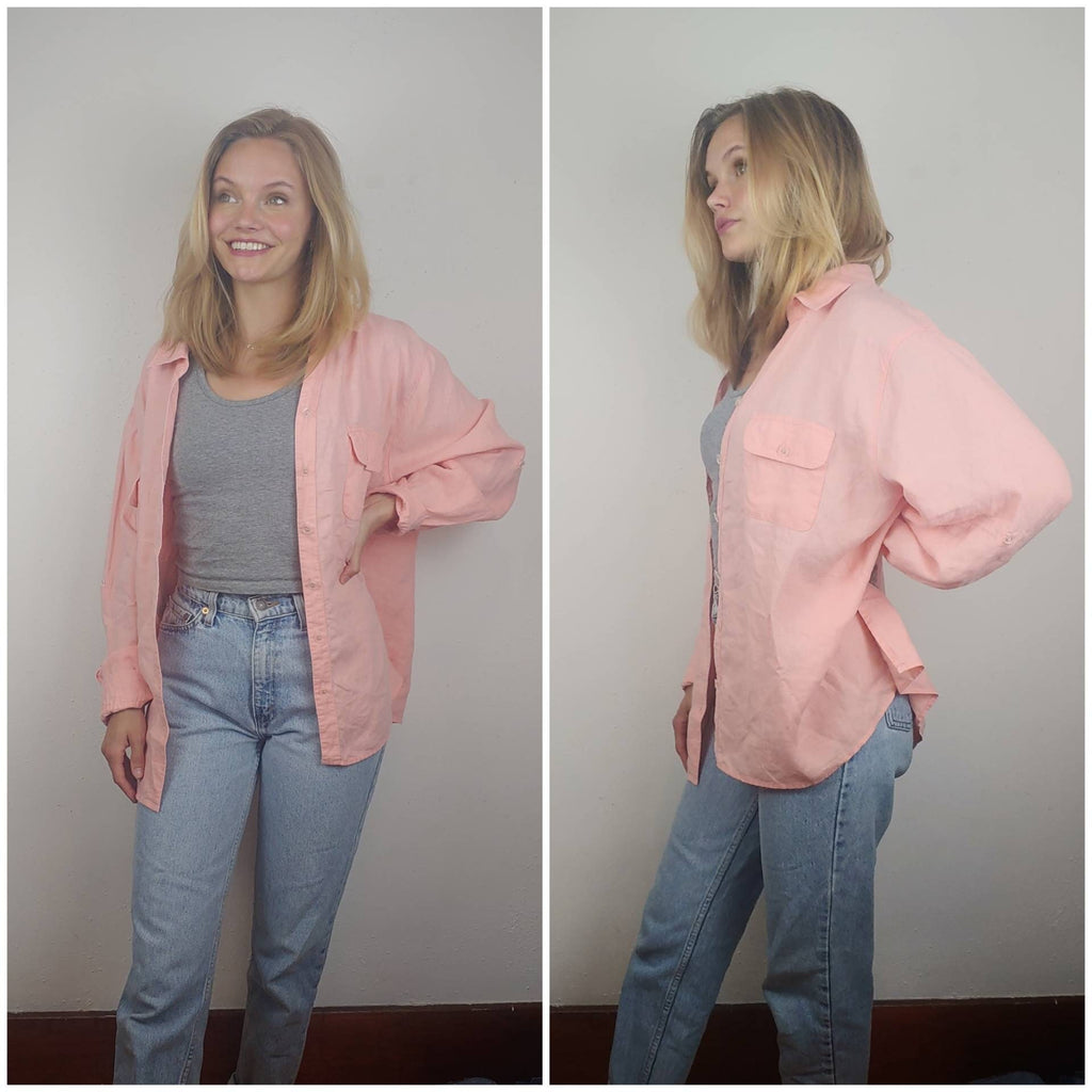 Lotte Pink Linen Blouse — The Clothing Closet